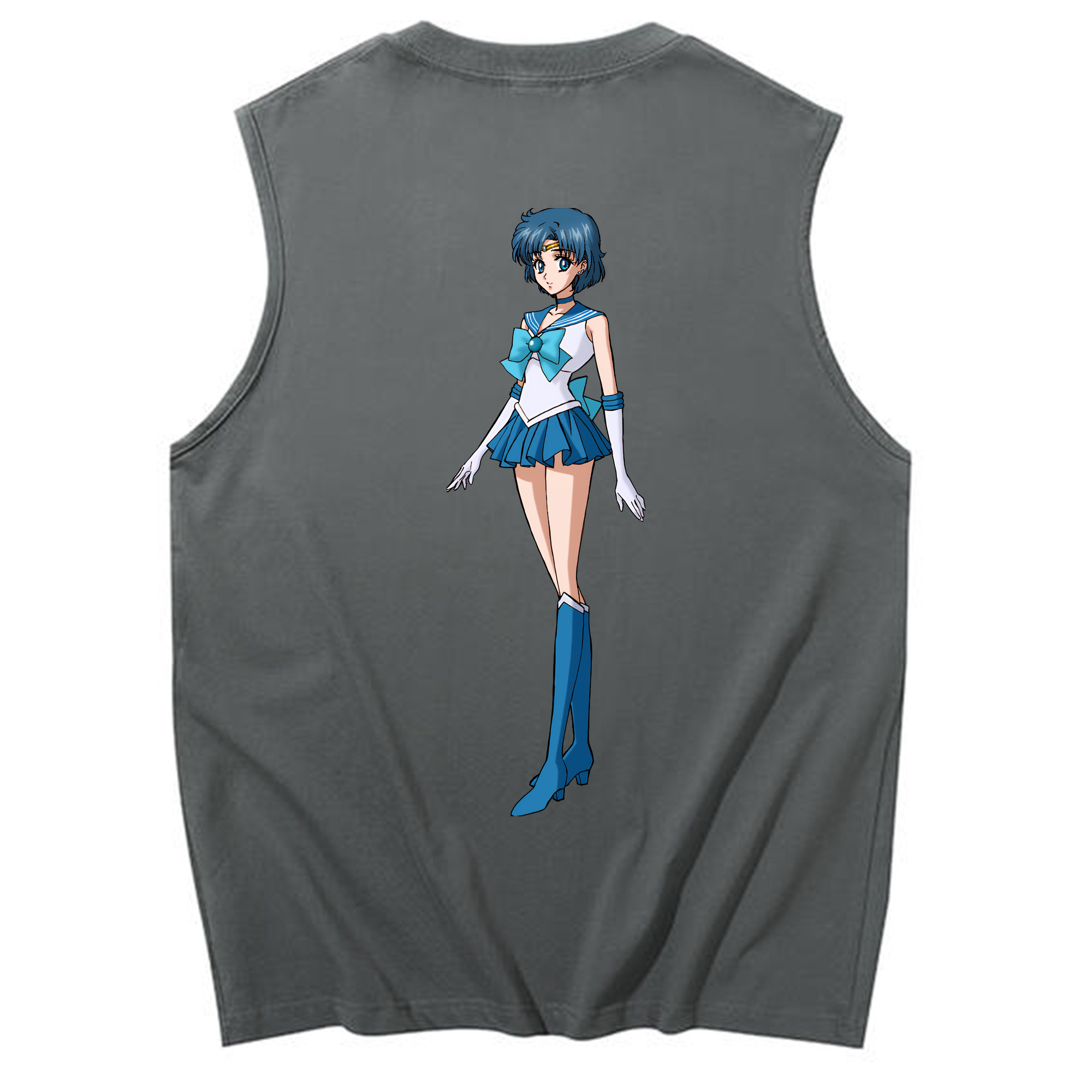 （画像用） 美少女戦士セーラームーン 水野 亜美 みずの あみ Sailor Moon Mizuno Ami コットン100％タンクトップ（背面プリント）